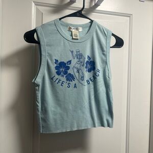 Nikkie Blue Graphic Crop Top